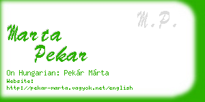 marta pekar business card