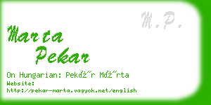 marta pekar business card